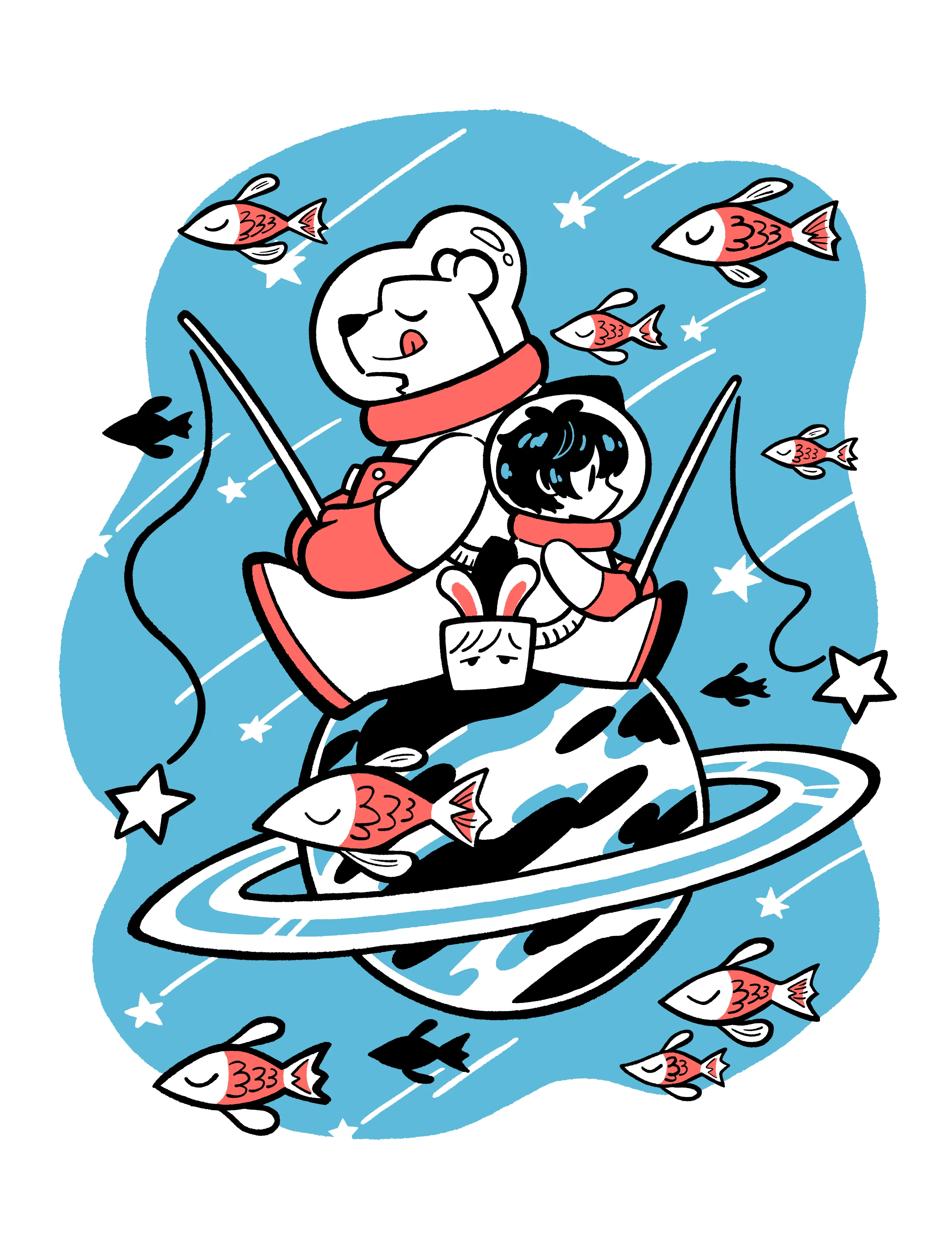 しろくまとそらるTシャツ